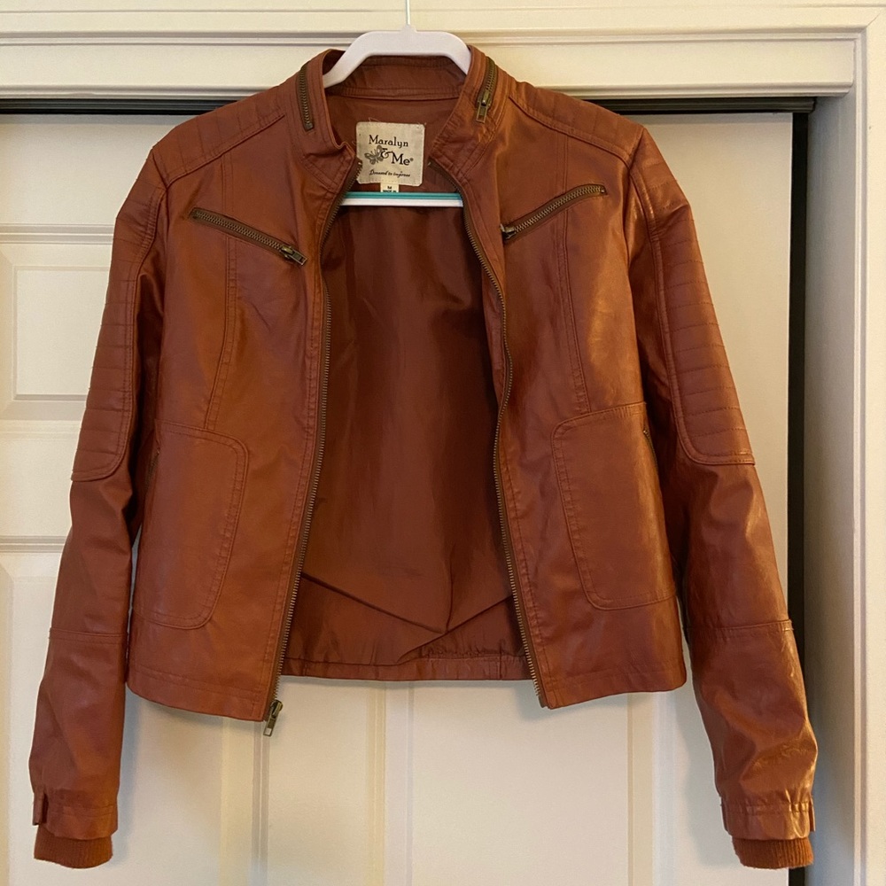 Faux leather jacket (Brown)